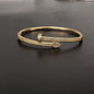 High Version V Gold Classic Full Rhinestone Stud Bracelet with Diamond-Encrusted Ends, Thick 18K Rose Gold Plated, Luxury Couple Bracelet