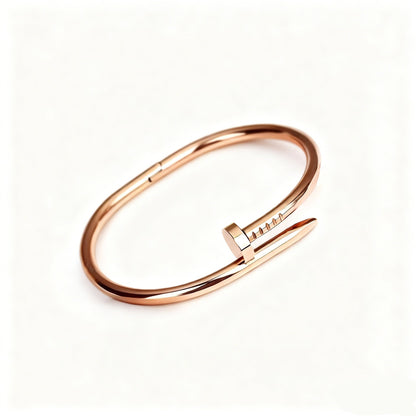 High Version V Gold Classic Full Rhinestone Stud Bracelet with Diamond-Encrusted Ends, Thick 18K Rose Gold Plated, Luxury Couple Bracelet