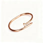 High Version V Gold Classic Full Rhinestone Stud Bracelet with Diamond-Encrusted Ends, Thick 18K Rose Gold Plated, Luxury Couple Bracelet