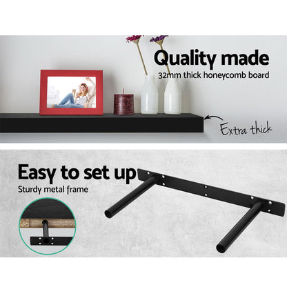 NNEDSZ 3 Piece Floating Wall Shelves - Black