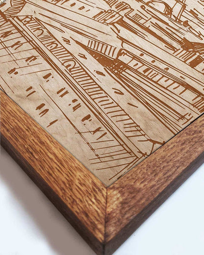 Wooden picture of  Eiffel Tower, in an oak frame